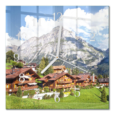 Square kitchen clock Mountains