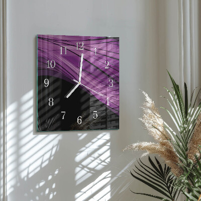 Glass wall clock square Abstraction