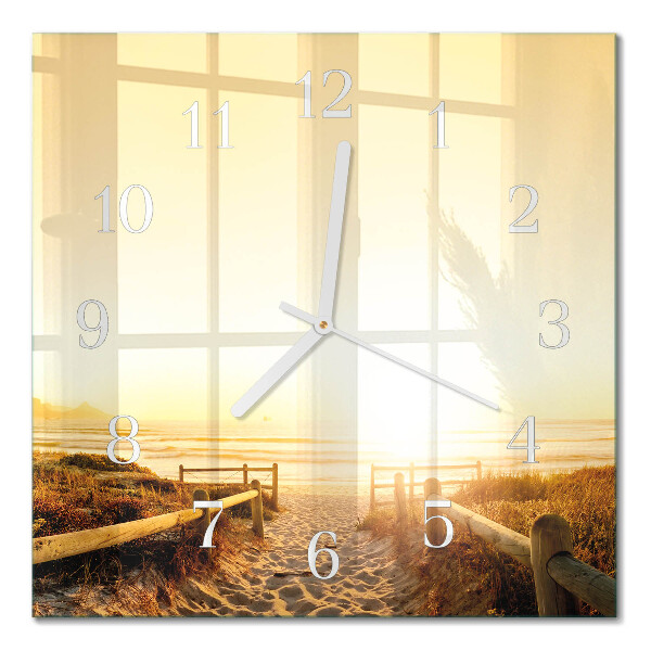 Glass clock square Beach path