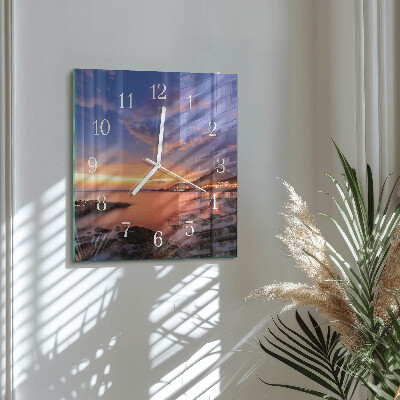 Glass clock square Sea island