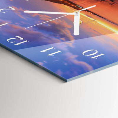 Glass clock square Sea island