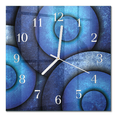 Glass wall clock square The art of wheels