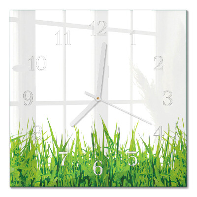 Square kitchen clock Grass