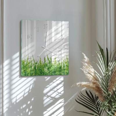 Square kitchen clock Grass