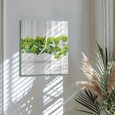 Glass wall clock square Apples