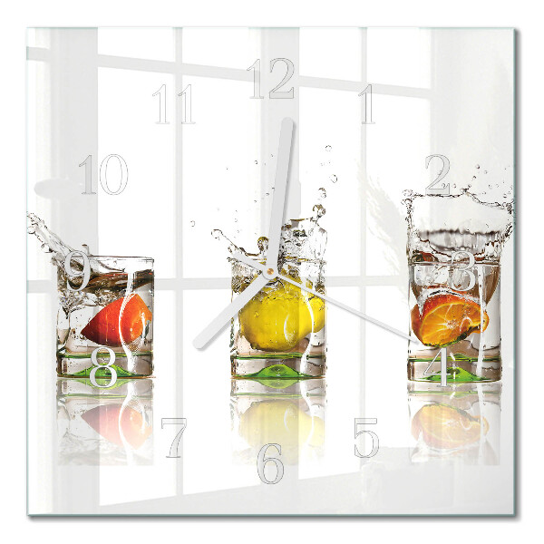 Square wall clock Fruit cups