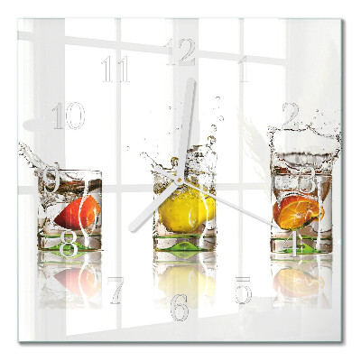 Square wall clock Fruit cups