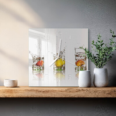 Square wall clock Fruit cups