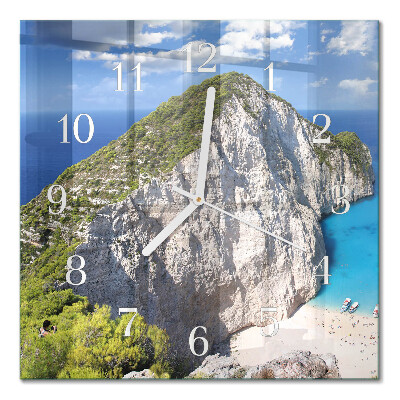 Glass wall clock square Cliff