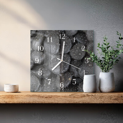 Square kitchen clock Stones water