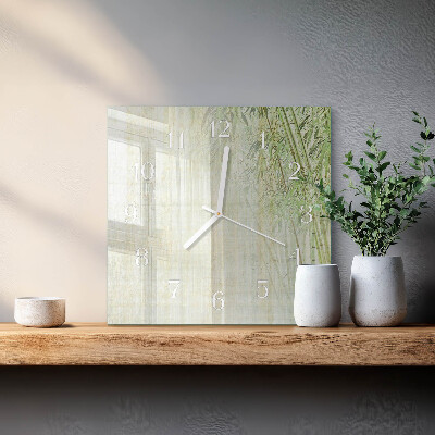Square kitchen clock Bamboo