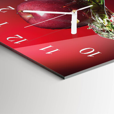 Glass wall clock square Apple