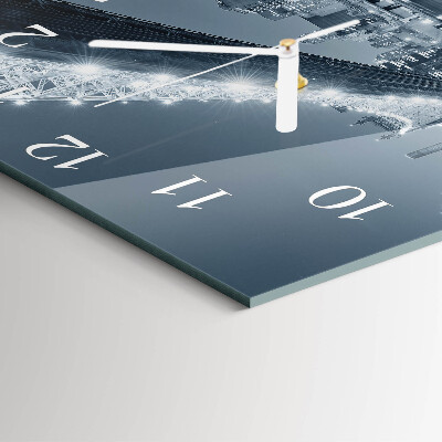 Glass wall clock square Bridge