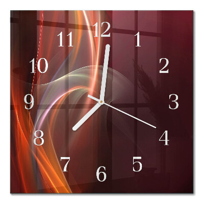 Square kitchen clock Abstract lines
