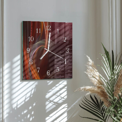 Square kitchen clock Abstract lines