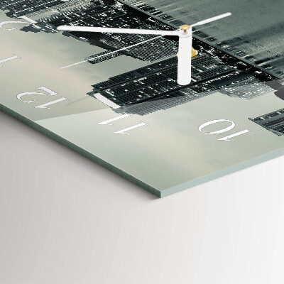 Glass wall clock square Horizon