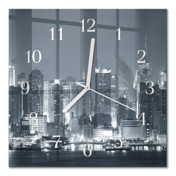 Square kitchen clock Night horizon