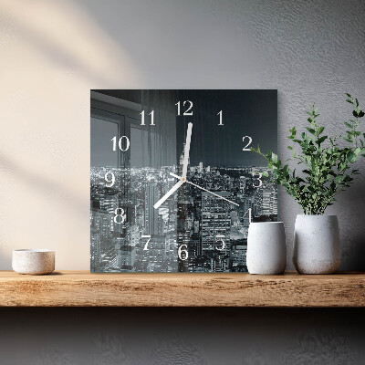 Glass clock square Night horizon