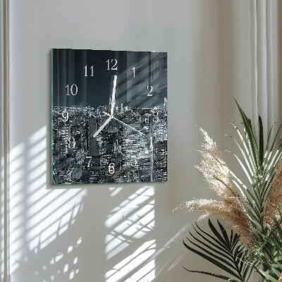 Glass clock square Night horizon