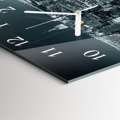 Glass clock square Night horizon
