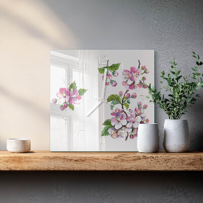 Square kitchen clock Flowers