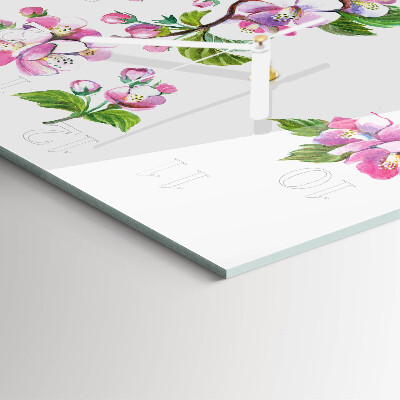 Square kitchen clock Flowers