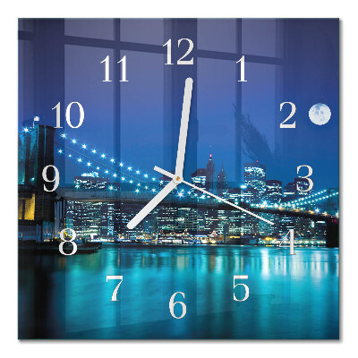 Glass clock square Night horizon
