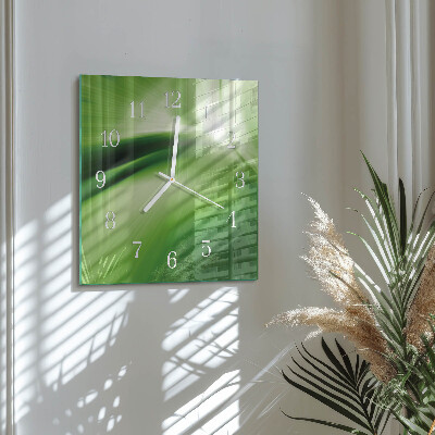 Glass wall clock square Abstraction