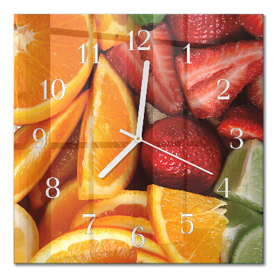 Square kitchen clock Fruit