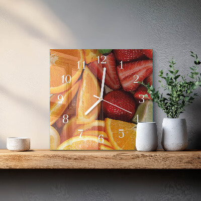 Square kitchen clock Fruit