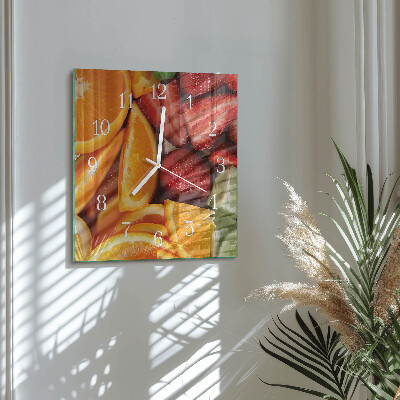 Square kitchen clock Fruit