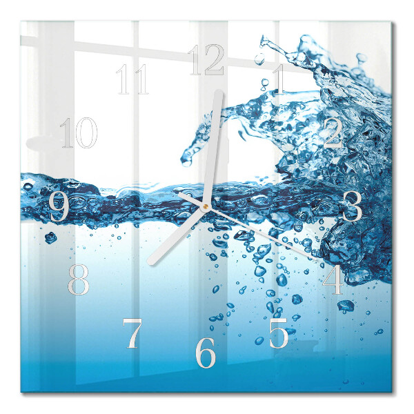 Glass clock square Water