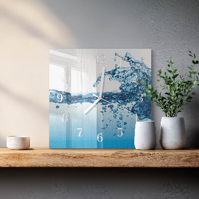 Glass clock square Water