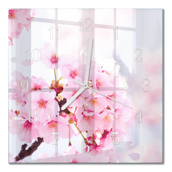 Square kitchen clock Flowers