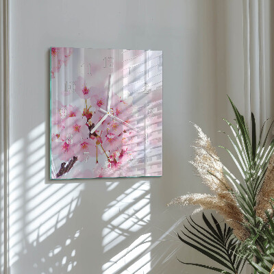 Square kitchen clock Flowers
