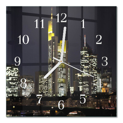 Glass clock square Horizon