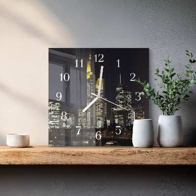 Glass clock square Horizon