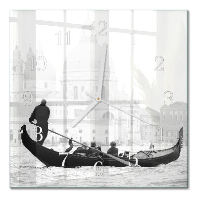 Square wall clock Venetian boat