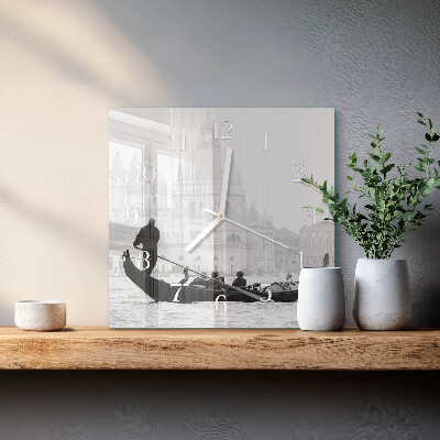 Square wall clock Venetian boat