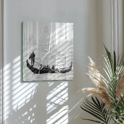 Square wall clock Venetian boat