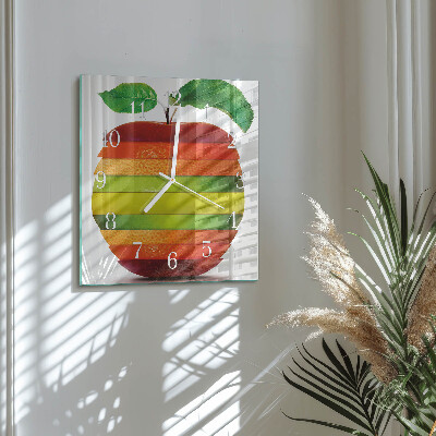 Glass wall clock square Apple