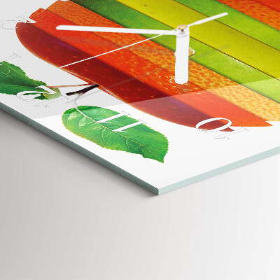 Glass wall clock square Apple