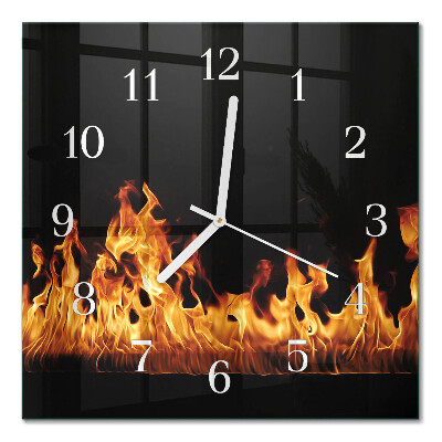 Square kitchen clock Fire