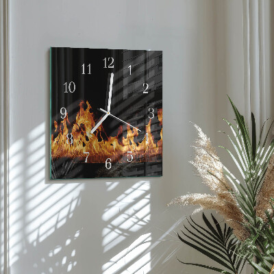 Square kitchen clock Fire