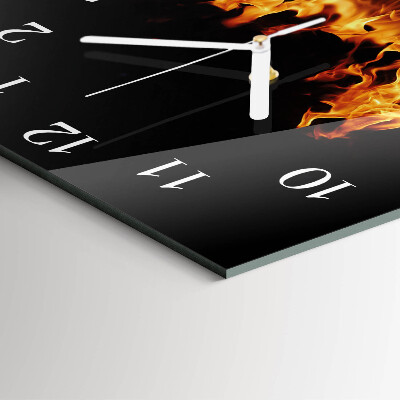Square kitchen clock Fire