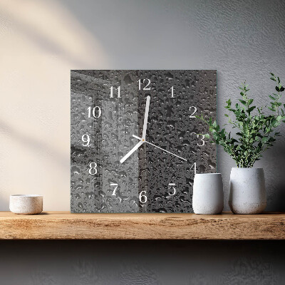 Square wall clock Drops of water