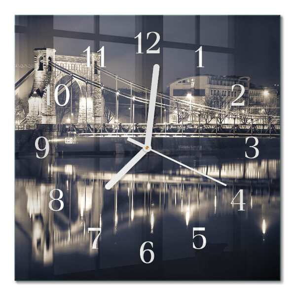 Glass clock square Bridge