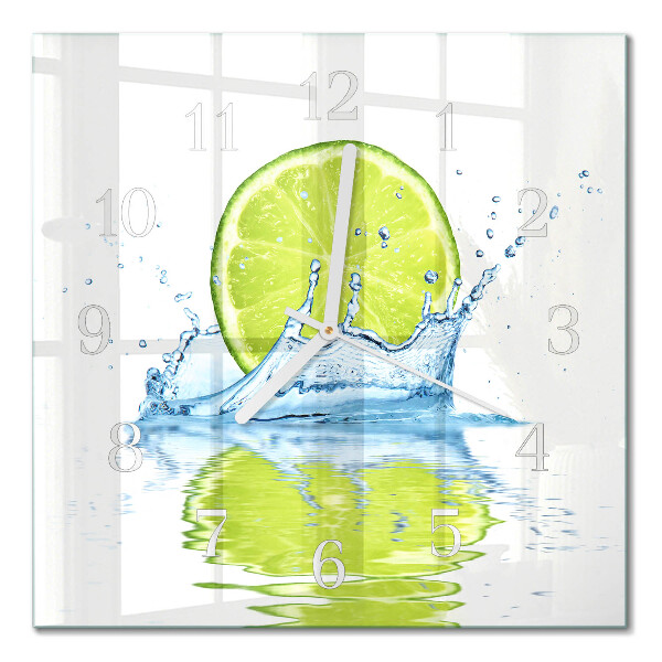 Square wall clock Water with lime