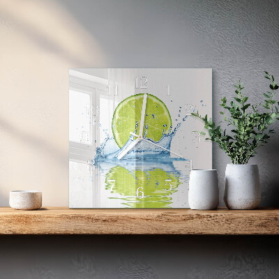 Square wall clock Water with lime