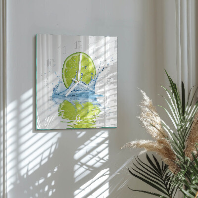 Square wall clock Water with lime